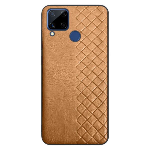

Кожаная накладка WeaveSide (PU) для Realme C15 / C12 (Sienna)