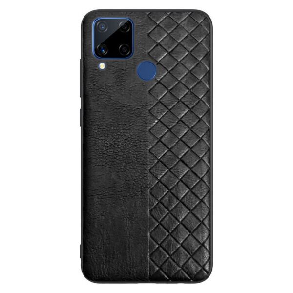 

Кожаная накладка WeaveSide (PU) для Realme C15 / C12 (Черный)