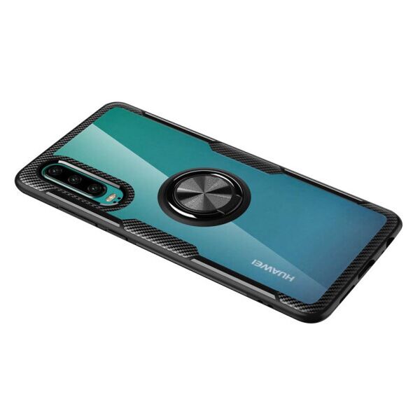

Противоударный чехол Deen CrystalRing под магнитный держатель для Huawei P30 (Прозрачный / Черный)