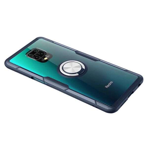 

Противоударный чехол Deen CrystalRing под магнитный держатель для Xiaomi Redmi Note 9s/9 Pro/9 Pro Max (Прозрачный / Темно-синий)