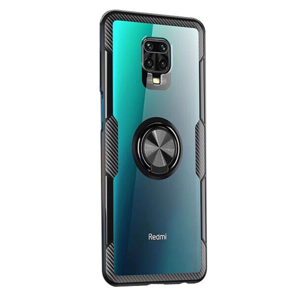 

Противоударный чехол Deen CrystalRing под магнитный держатель для Xiaomi Redmi Note 9s/9 Pro/9 Pro Max (Прозрачный / Черный)