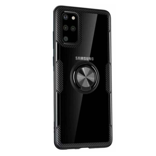 

Противоударный чехол Deen CrystalRing под магнитный держатель для Samsung Galaxy S20+ (Прозрачный / Черный)