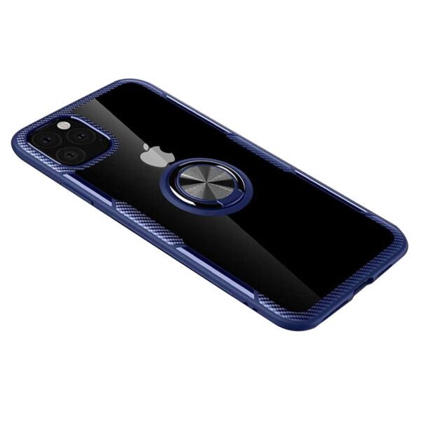 

Противоударный чехол Deen CrystalRing под магнитный держатель для Apple iPhone 11 Pro Max (6.5") (Прозрачный / Темно-синий)