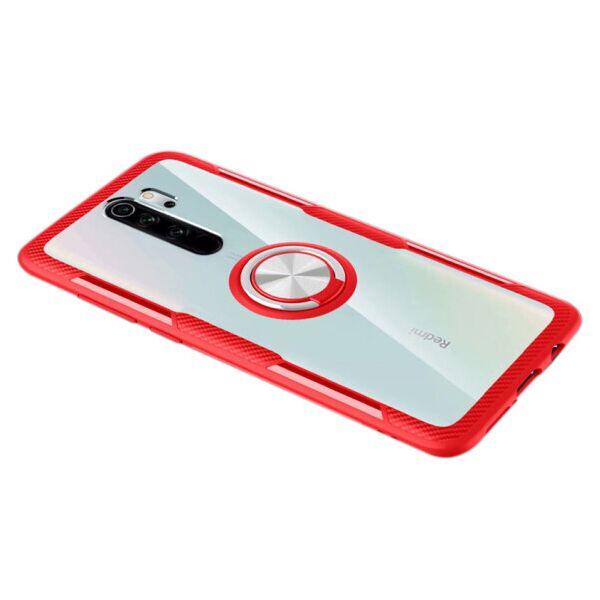

Противоударный чехол Deen CrystalRing под магнитный держатель для Xiaomi Redmi Note 8 Pro (Прозрачный / Красный)