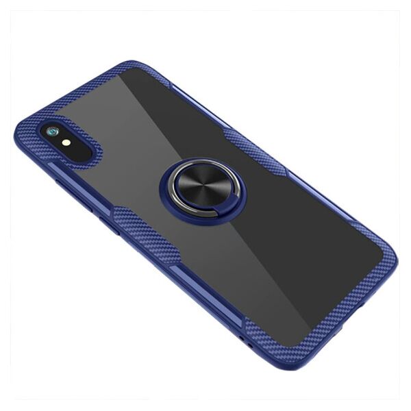 

Противоударный чехол Deen CrystalRing под магнитный держатель для Xiaomi Redmi 9A (Прозрачный / Синий)