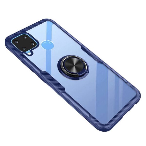 

Противоударный чехол Deen CrystalRing под магнитный держатель для Realme C15 / C12 (Прозрачный / Синий)