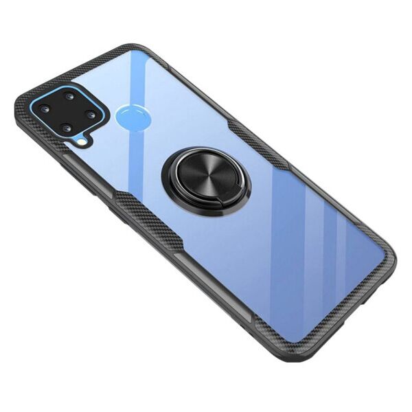 

Противоударный чехол Deen CrystalRing под магнитный держатель для Realme C15 / C12 (Прозрачный / Черный)