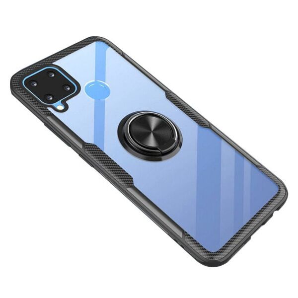 

Противоударный чехол Deen CrystalRing под магнитный держатель для Realme C11 (Прозрачный / Черный)