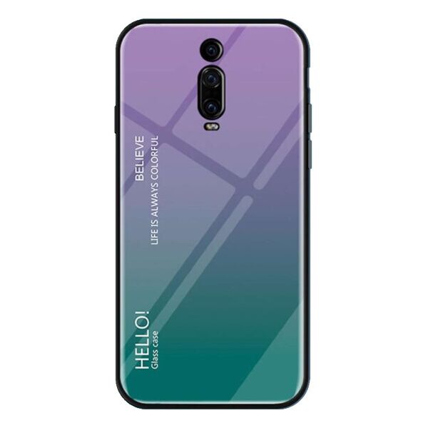 

TPU+Glass чехол Gradient HELLO для Xiaomi Redmi K20 / K20 Pro / Mi9T / Mi9T Pro (Фиолетовый)