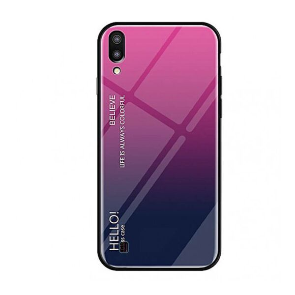 

TPU+Glass чехол Gradient HELLO для Samsung Galaxy A10 (A105F) (MediumVioletRed)