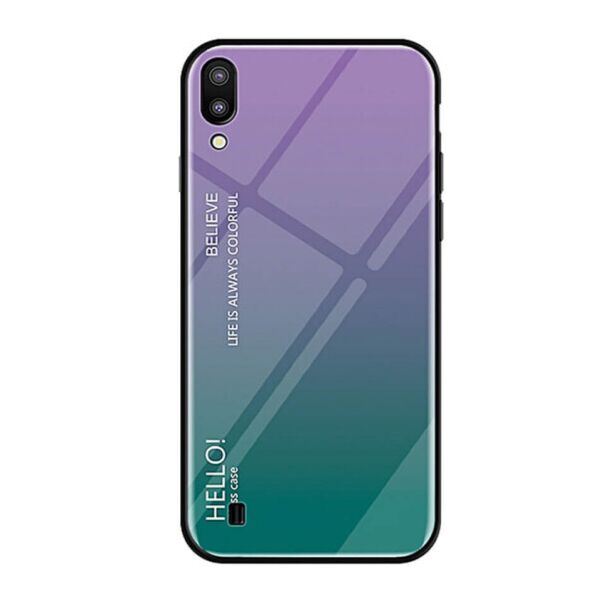 

TPU+Glass чехол Gradient HELLO для Samsung Galaxy A10 (A105F) (Фиолетовый)