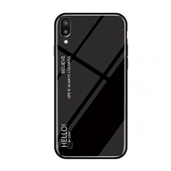 

TPU+Glass чехол Gradient HELLO для Samsung Galaxy A10 (A105F) (Черный)