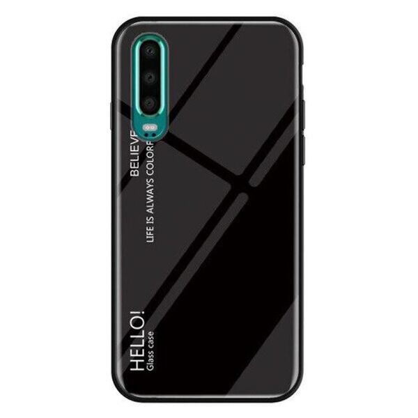 

TPU+Glass чехол Gradient HELLO для Huawei P30 (Черный)