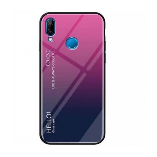 

TPU+Glass чехол Gradient HELLO для Xiaomi Redmi Note 7 / Note 7 Pro / Note 7s (Малиновый)