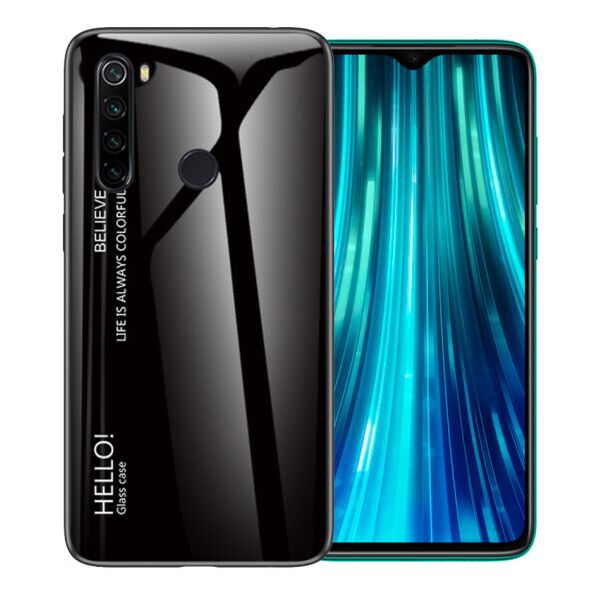 

TPU+Glass чехол Gradient HELLO для Xiaomi Redmi Note 8 (Черный)