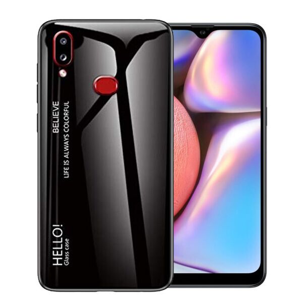 

TPU+Glass чехол Gradient HELLO для Samsung Galaxy A10s (Черный)