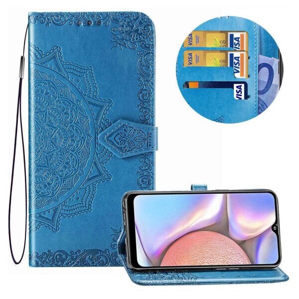 

Кожаный чехол (книжка) Art Case с визитницей для Samsung Galaxy A10s (SteelBlue)