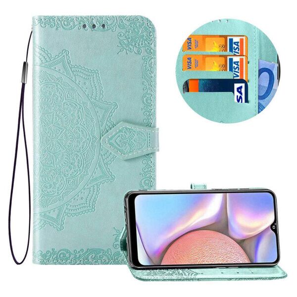 

Кожаный чехол (книжка) Art Case с визитницей для Samsung Galaxy A10s (Бирюзовый)