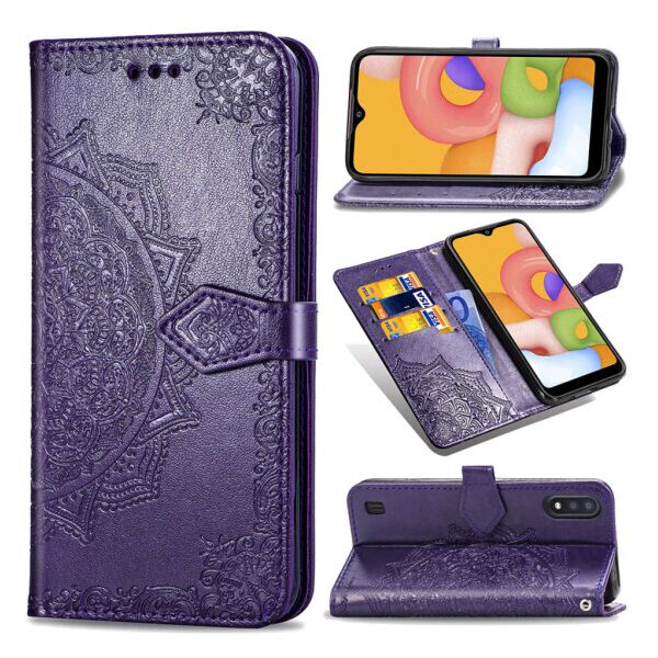 

Кожаный чехол (книжка) Art Case с визитницей для Samsung Galaxy A01 (Indigo)