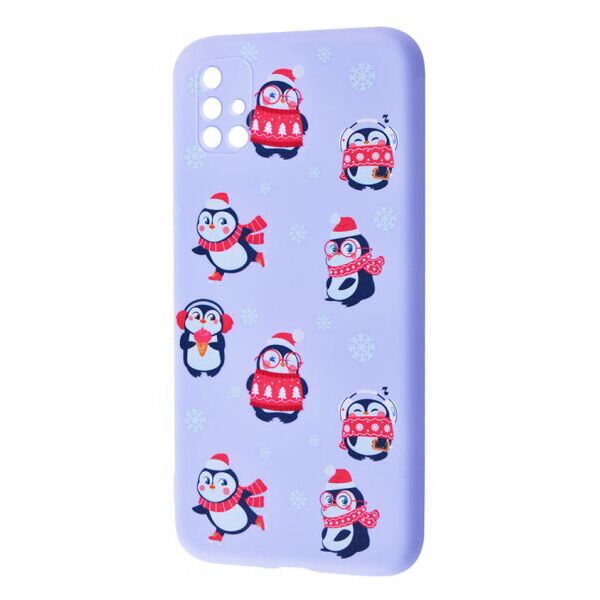 

TPU чехол WAVE Fancy для Samsung Galaxy M31s Penguins / Light purple