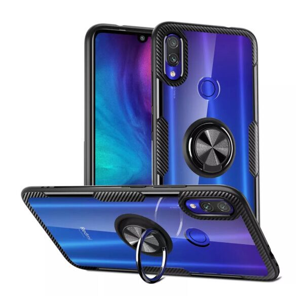 

TPU+PC чехол Deen CrystalRing под магнитный держатель для Xiaomi Redmi Note 7 / Note 7 Pro / Note 7s (Прозрачный / Черный)