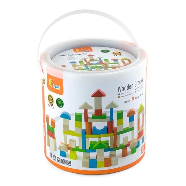 

Деревянные кубики Viga Toys Цветные блоки, 80 шт., 2,5 см (50333)
