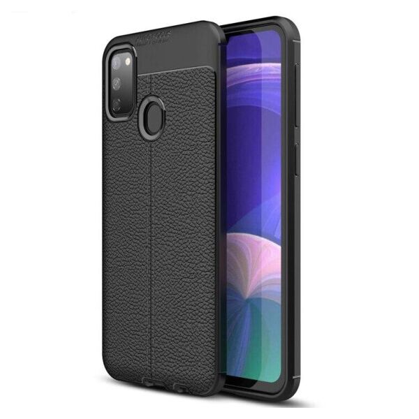 

TPU чехол фактурный (с имитацией кожи) для Samsung Galaxy M30s / M21 (Черный)