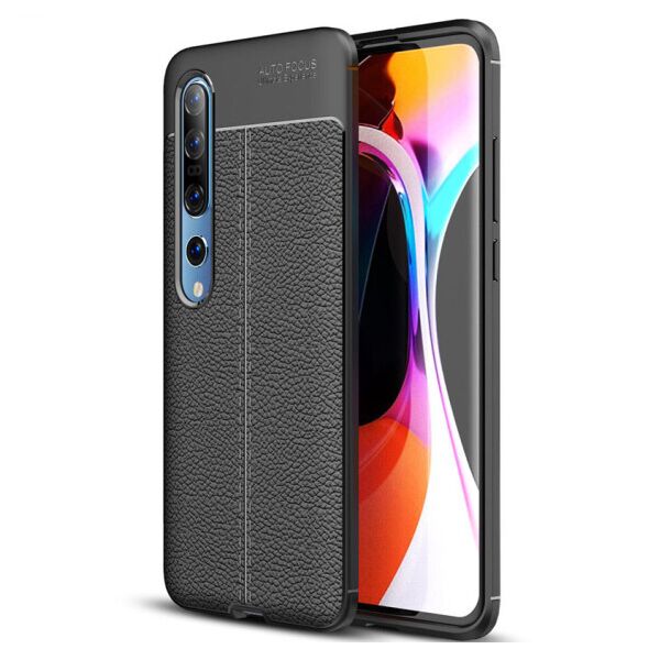 

TPU чехол фактурный (с имитацией кожи) для Xiaomi Mi 10 / Mi 10 Pro (Черный)
