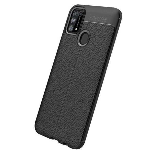 

TPU чехол фактурный (с имитацией кожи) для Samsung Galaxy M31 (Черный)