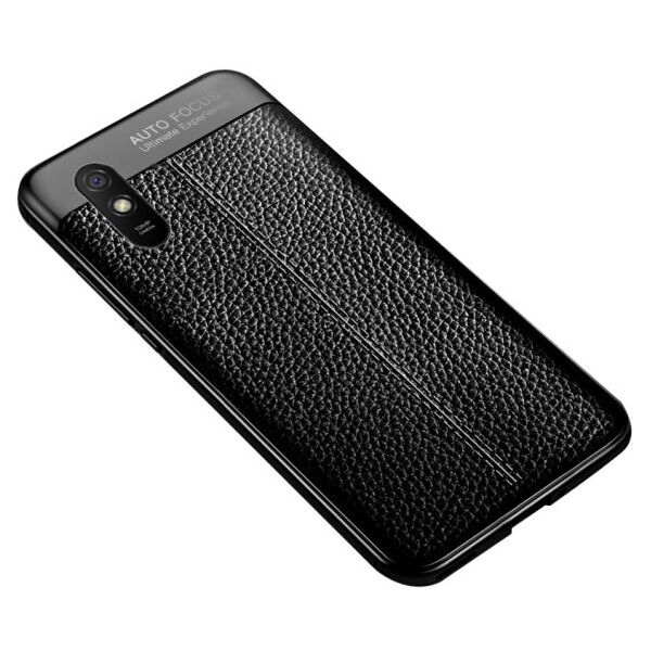 

TPU чехол фактурный (с имитацией кожи) для Xiaomi Redmi 9A (Черный)