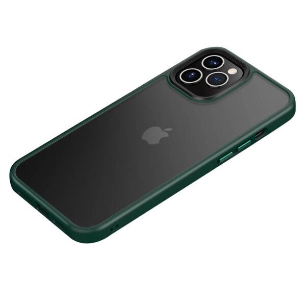 

TPU+PC чехол Metal Buttons для Apple iPhone 12 Pro / 12 (6.1") (Темно-зеленый)