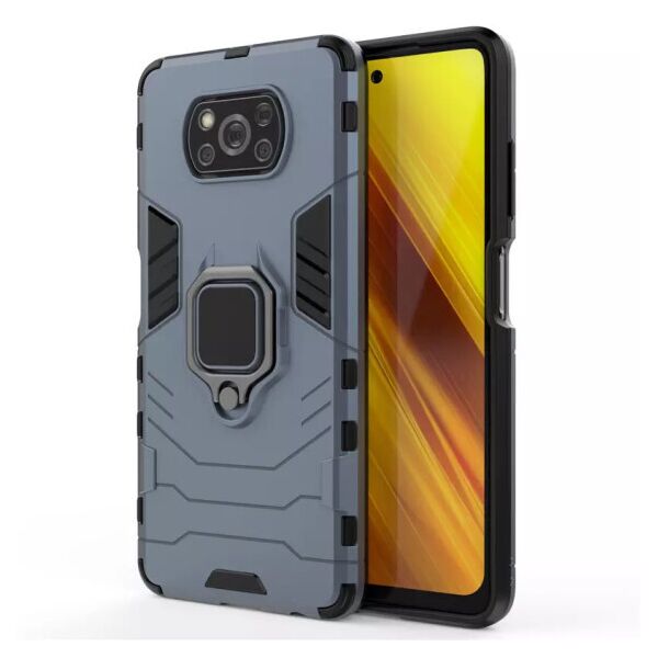 

Ударопрочный чехол Transformer Ring for Magnet для Xiaomi Poco X3 NFC (Серый)