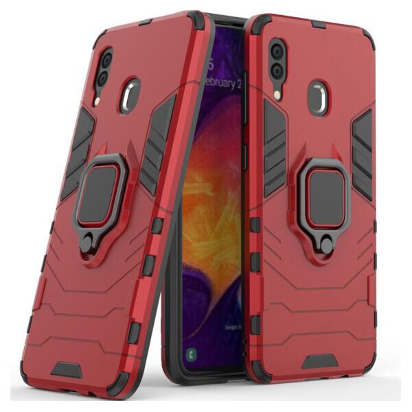 

Ударопрочный чехол Transformer Ring for Magnet с кольцом-подставкой для Samsung Galaxy A20 / A30 (Красный)