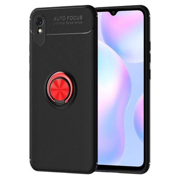 

Силиконовый чехол Deen ColorRing под магнитный держатель для Xiaomi Redmi 9A (Черный / Красный)