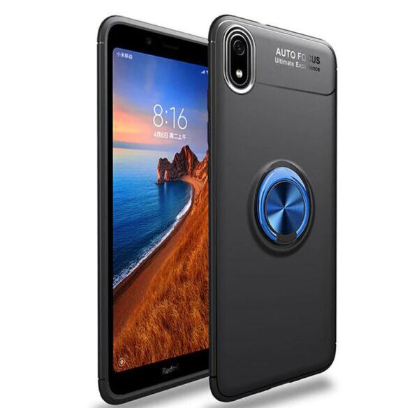 

Силиконовый чехол Deen ColorRing под магнитный держатель для Xiaomi Redmi 7A (Черный / Синий)