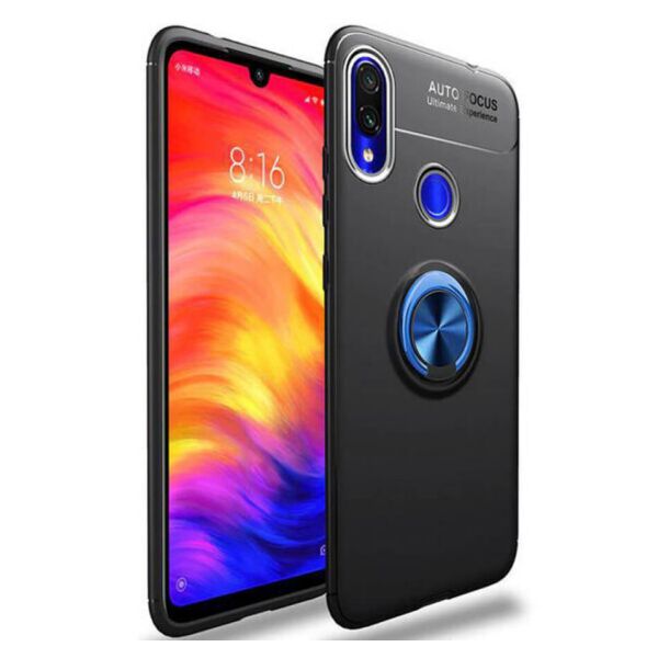 

Силиконовый чехол Deen ColorRing под магнитный держатель для Xiaomi Redmi 7 (Черный / Синий)