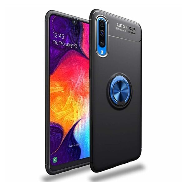 

Силиконовый чехол Deen ColorRing под магнитный держатель для Samsung Galaxy A10 (A105F) (Черный / Синий)