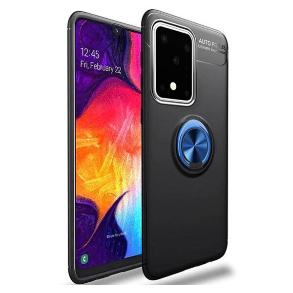 

Силиконовый чехол Deen ColorRing под магнитный держатель для Samsung Galaxy S20 Ultra (Черный / Синий)