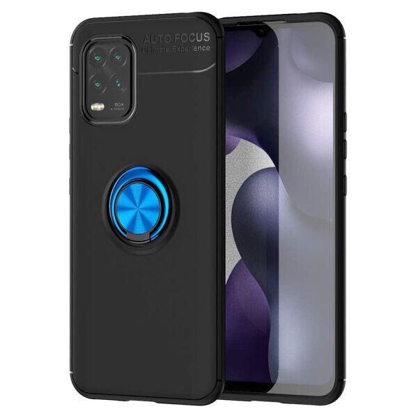 

Силиконовый чехол Deen ColorRing под магнитный держатель для Xiaomi Mi 10 Lite (Черный / Синий)