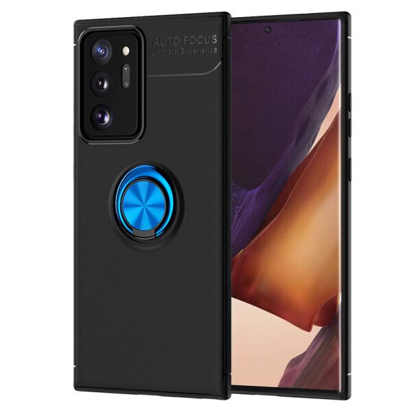 

Силиконовый чехол Deen ColorRing под магнитный держатель для Samsung Galaxy Note 20 Ultra (Черный / Синий)