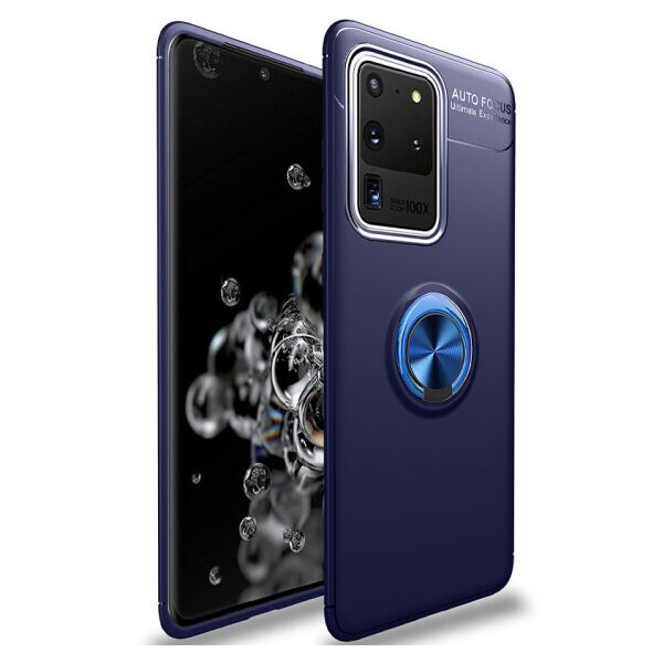 

Силиконовый чехол Deen ColorRing под магнитный держатель для Samsung Galaxy S20 Ultra (Синий / Синий)
