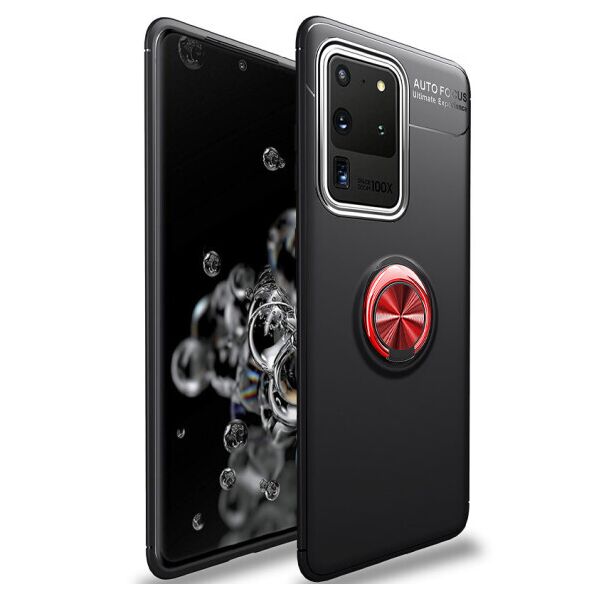 

Силиконовый чехол Deen ColorRing под магнитный держатель для Samsung Galaxy S20 Ultra (Черный / Красный)