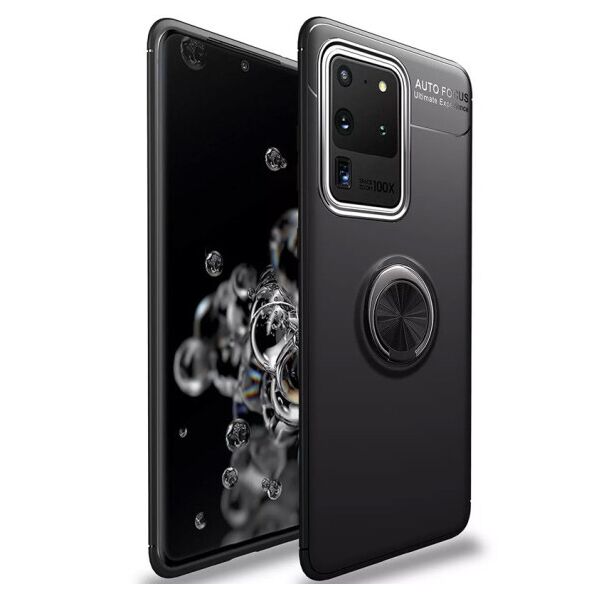 

Силиконовый чехол Deen ColorRing под магнитный держатель для Samsung Galaxy S20 Ultra (Черный / Черный)