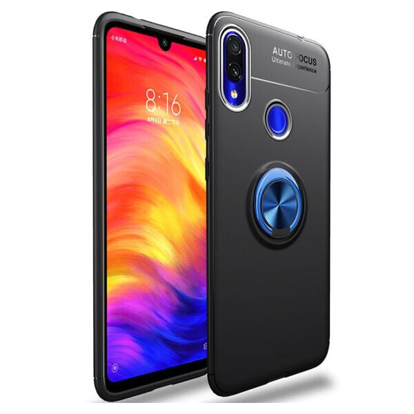 

Силиконовый чехол Deen ColorRing под магнитный держатель для Xiaomi Redmi Note 7 / Note 7 Pro /Note 7s (Черный / Синий)