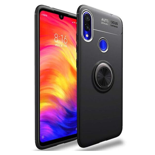 

Силиконовый чехол Deen ColorRing под магнитный держатель для Xiaomi Redmi Note 7 / Note 7 Pro /Note 7s (Черный / Черный)