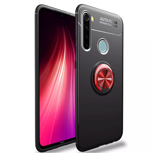 

Силиконовый чехол Deen ColorRing под магнитный держатель для Xiaomi Redmi Note 8 (Черный / Красный)