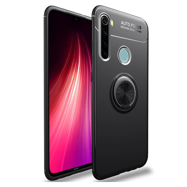 

Силиконовый чехол Deen ColorRing под магнитный держатель для Xiaomi Redmi Note 8 (Черный / Черный)
