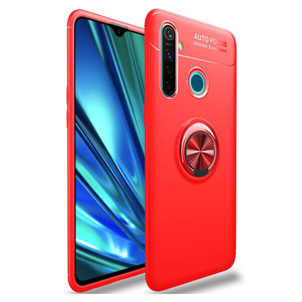 

Силиконовый чехол Deen ColorRing под магнитный держатель для Realme 5 Pro (Красный / Красный)