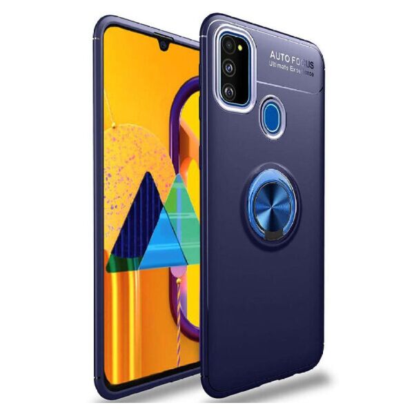 

Силиконовый чехол Deen ColorRing под магнитный держатель для Samsung Galaxy M30s / M21 (Синий / Синий)