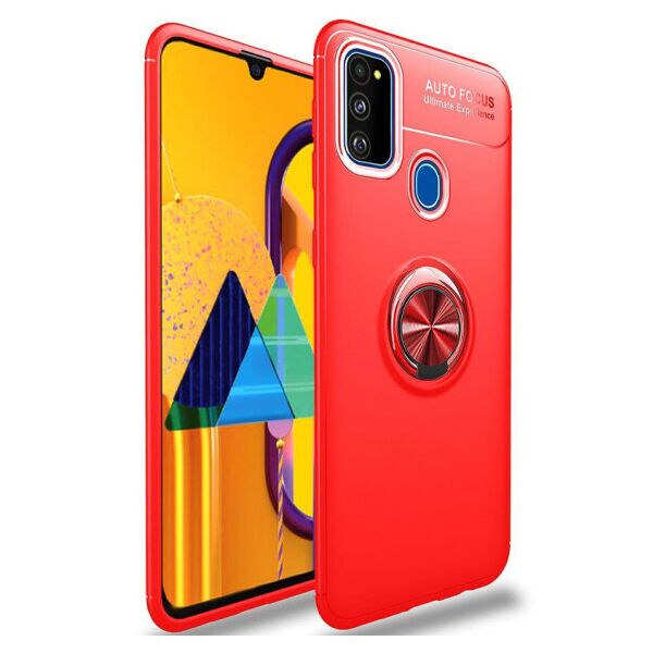 

Силиконовый чехол Deen ColorRing под магнитный держатель для Samsung Galaxy M30s / M21 (Красный / Красный)